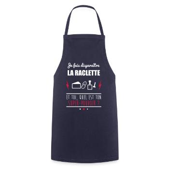 Disparaître la raclette, cadeau raclette, montagne - Tablier de cuisine - marine - Devant - AI Model Male 185 dark (185cm)