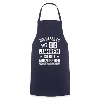 88 Jahre Jung - Vintage Geburtstagsspruch - Kochschürze - Navy - Vorne - AI Model Male 185 dark (185cm)