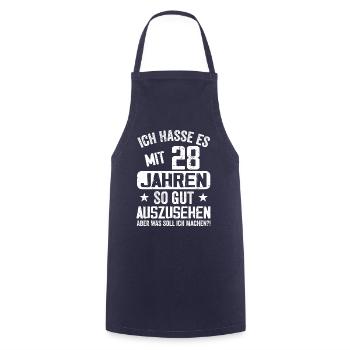 28 Jahre Jung - Vintage Geburtstagsspruch - Kochschürze - Navy - Vorne - AI Model Male 185 dark (185cm)