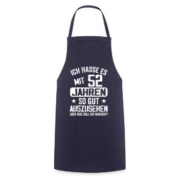 52 Jahre Jung - Vintage Geburtstagsspruch - Kochschürze - Navy - Vorne - AI Model Male 185 dark (185cm)