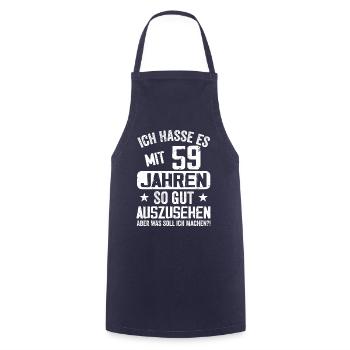 59 Jahre Jung - Vintage Geburtstagsspruch - Kochschürze - Navy - Vorne - AI Model Male 185 dark (185cm)