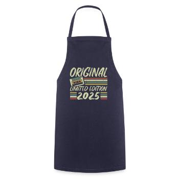 Jahrgang 2025 Retro Geburtstagsgeschenk 2025 - Kochschürze - Navy - Vorne - AI Model Male 185 dark (185cm)
