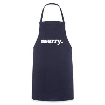Merry Christmas Short Version - Cooking Apron - navy - Front - AI Model Male 185 dark (185cm)