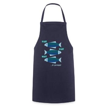Be Different - Fische - Blubb - Be yourself - 3C - Kochschürze - Navy - Vorne - AI Model Male 185 dark (185cm)
