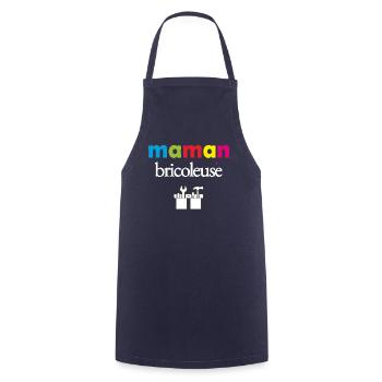Maman Bricoleuse | Bricolage Cadeau Fête des Mères - Tablier de cuisine - marine - Devant - AI Model Male 185 dark (185cm)