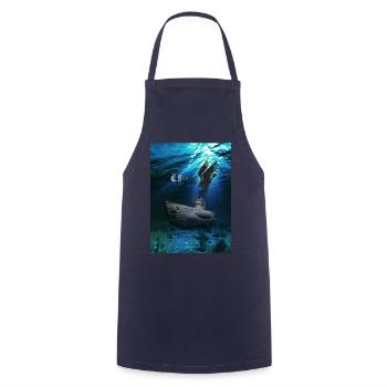 U 991 design1 - Tablier de cuisine - marine - Devant - AI Model Male 185 dark (185cm)