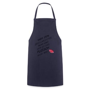 Fleisch nicht wert - Kochschürze - Navy - Vorne - AI Model Male 185 dark (185cm)