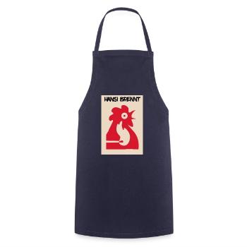 Hansi brennt - Kochschürze - Navy - Vorne - AI Model Male 185 dark (185cm)