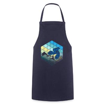 downhill hexagon blue - Kochschürze - Navy - Vorne - AI Model Male 185 dark (185cm)