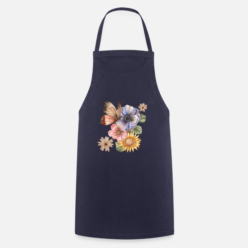 BLUMEN & SCHMETTERLING - Kochschürze - Navy