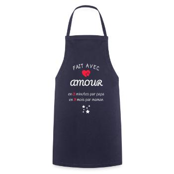 Fait avec Amour - Tablier de cuisine - marine - Devant - AI Model Male 185 dark (185cm)