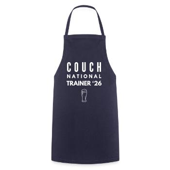 Couch National Trainer '26|Sport Fan Shirt Fußball - Kochschürze - Navy - Vorne - AI Model Male 185 dark (185cm)