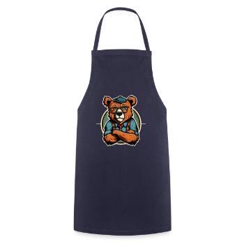 Old Bear - Cooking Apron - navy - Front - AI Model Male 185 dark (185cm)