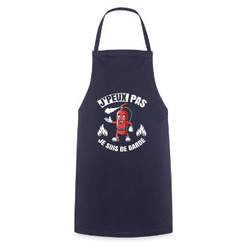 I Can't I'm Guard Gift Humor Firefighter - Cooking Apron - navy - Front - AI Model Male 185 dark (185cm)