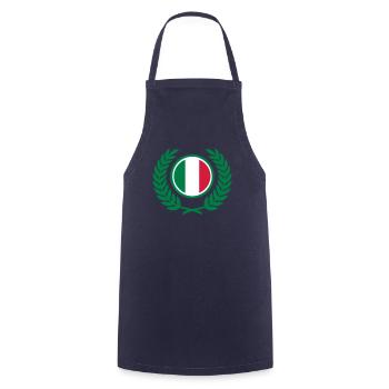 Italien (Flagge & Lorbeerkranz) - Kochschürze - Navy - Vorne - AI Model Male 185 dark (185cm)
