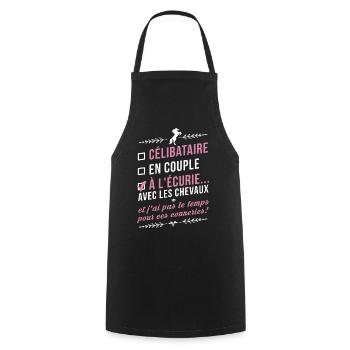 A l'écurie - Tablier de cuisine - noir - Devant - AI Model Male 185 dark (185cm)