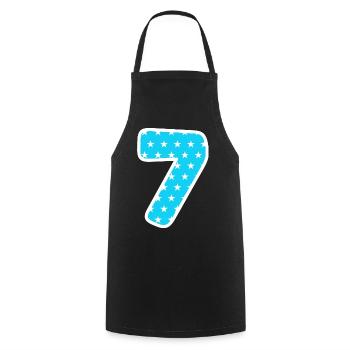 Number 7 - Cooking Apron - black - Front - AI Model Male 185 dark (185cm)