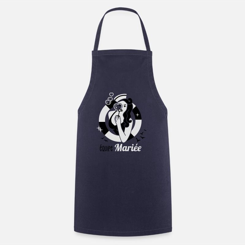 équipe de la mariée - future mariée - evjf - 2C - Tablier de cuisine - marine