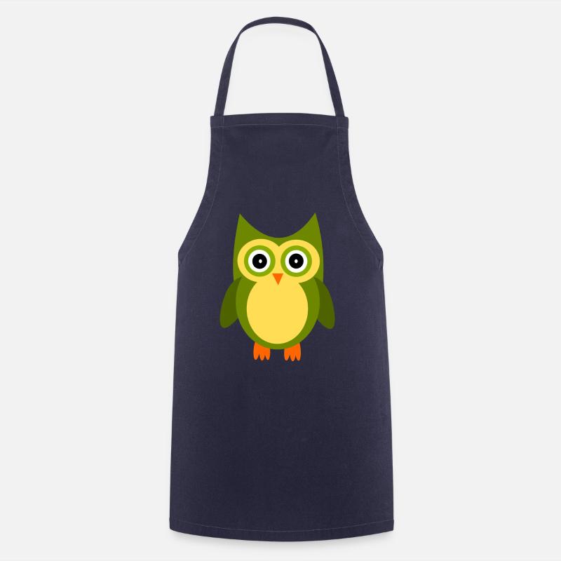 grüne Eule Vogel grün - Kochschürze - Navy