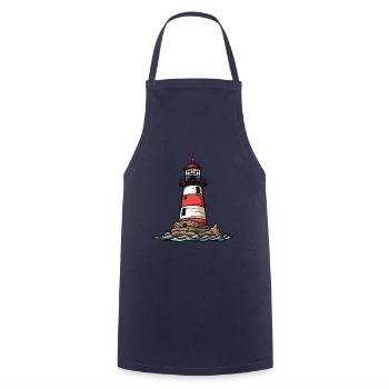 Icône du phare - Tablier de cuisine - marine - Devant - AI Model Male 185 dark (185cm)