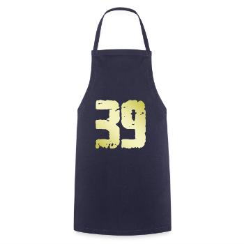 39 Number Vintage - Cooking Apron - navy - Front - AI Model Male 185 dark (185cm)