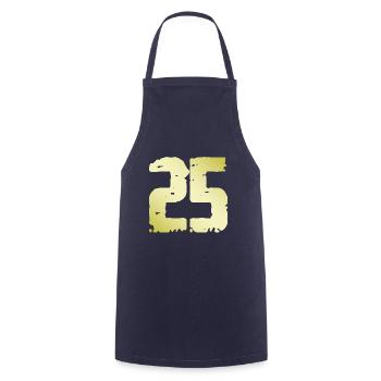 25 Zahl Vintage - Kochschürze - Navy - Vorne - AI Model Male 185 dark (185cm)