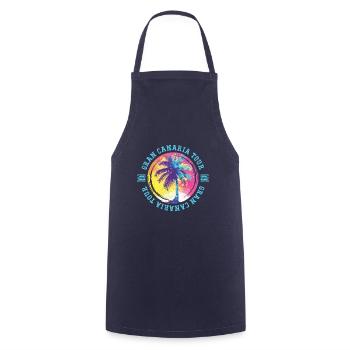 Gran Canaria Tour Palm Trees Colorful - Cooking Apron - navy - Front - AI Model Male 185 dark (185cm)
