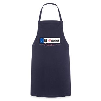 Nummernschild Bielefeld Ostwestfalen - Kochschürze - Navy - Vorne - AI Model Male 185 dark (185cm)