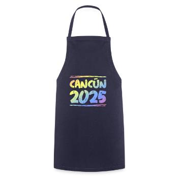 Cancun 2025 Bunt - Kochschürze - Navy - Vorne - AI Model Male 185 dark (185cm)