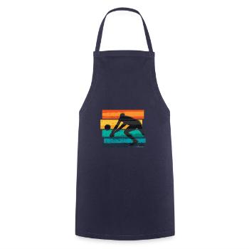 Volleyball silhouette retro vintage - Cooking Apron - navy - Front - AI Model Male 185 dark (185cm)