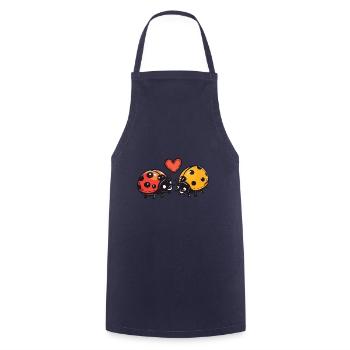 coccinelle couple amour la Saint-Valentin - Tablier de cuisine - marine - Devant - AI Model Male 185 dark (185cm)