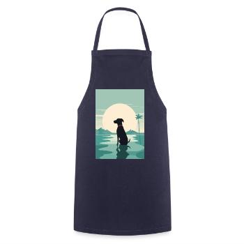 dog by the water - Cooking Apron - navy - Front - AI Model Male 185 dark (185cm)