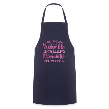 Cadeau Meilleure Mamounette - Cadeau Mamounette - Tablier de cuisine - marine - Devant - AI Model Male 185 dark (185cm)
