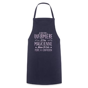 Humour Infirmière - Fête des mères - Tablier de cuisine - marine - Devant - AI Model Male 185 dark (185cm)