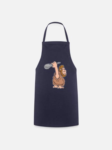 Steinzeit Mensch mit Keule - Kochschürze - Navy