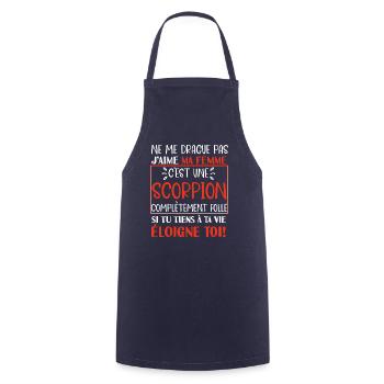 Ne me drague pas scorpion folle cadeau couple - Tablier de cuisine - marine - Devant - AI Model Male 185 dark (185cm)