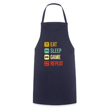eat sleep repeat video game - Cooking Apron - navy - Front - AI Model Male 185 dark (185cm)