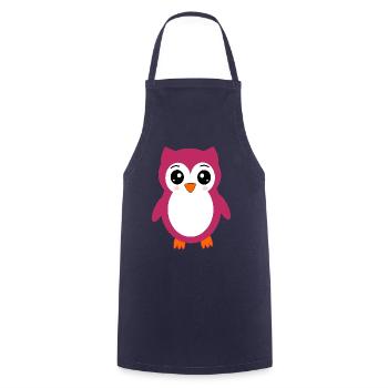 Cadeau de t-shirt hiboux kawaii mignons - Tablier de cuisine - marine - Devant - AI Model Male 185 dark (185cm)