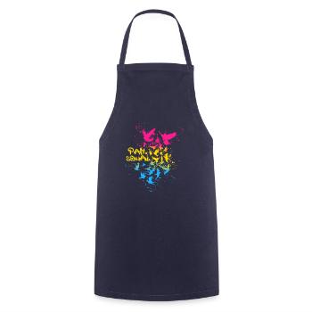 pansexuall,doves,birds,LGBT,colorful,graffiti - Kochschürze - Navy - Vorne - AI Model Male 185 dark (185cm)