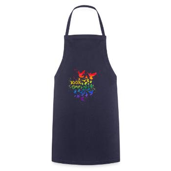100% gay, sourd, sourd, graffiti, arc-en-ciel, LGBT - Tablier de cuisine - marine - Devant - AI Model Male 185 dark (185cm)