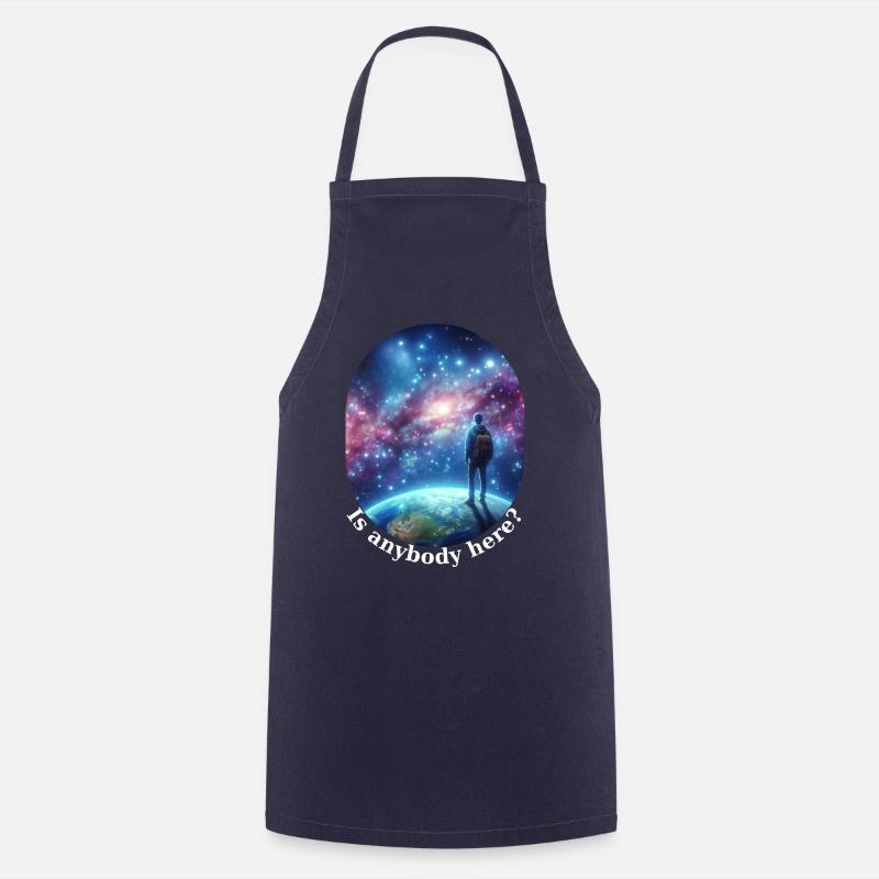 Is anybody here? - Cooking Apron - navy