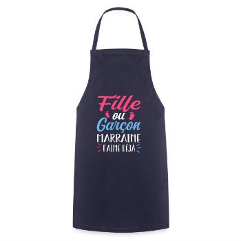 Fille ou Garçon Grand Marraine T'aime Déjà - Tablier de cuisine - marine - Devant - AI Model Male 185 dark (185cm)