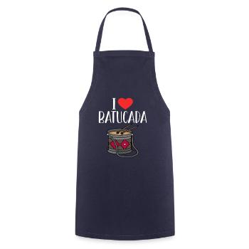 Batucada-Trommel-Humor - Kochschürze - Navy - Vorne - AI Model Male 185 dark (185cm)