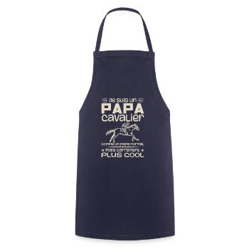 Papa Reiter Papa Normal Reiten - Kochschürze - Navy - Vorne - AI Model Male 185 dark (185cm)