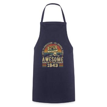 October 1943 Birthday Gift October 1943 - Cooking Apron - navy - Front - AI Model Male 185 dark (185cm)