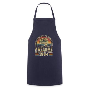 October 1984 Birthday Gift October 1984 - Cooking Apron - navy - Front - AI Model Male 185 dark (185cm)
