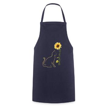 Best Cat Mom Ever Sunflower Mother's Day Cat Lover - Tablier de cuisine - marine - Devant - AI Model Male 185 dark (185cm)