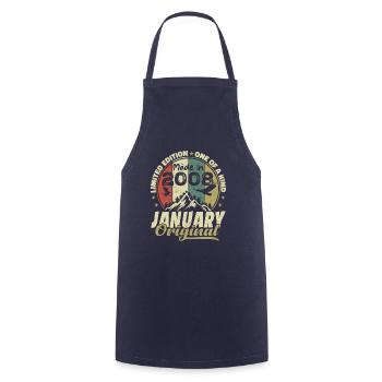Birthday January 2008 - Original January 2008 - Cooking Apron - navy - Front - AI Model Male 185 dark (185cm)