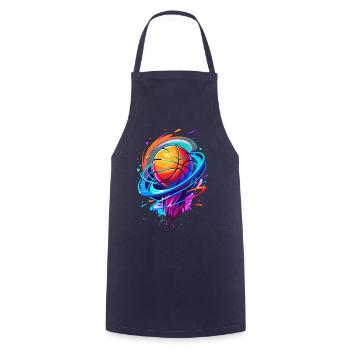 Basketballkörbe Vortex Neon Swirl - Kochschürze - Navy - Vorne - AI Model Male 185 dark (185cm)