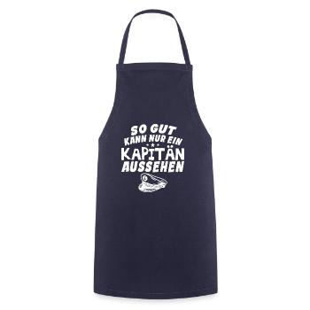 So gut kann nur ein Kapitän aussehen - Kochschürze - Navy - Vorne - AI Model Male 185 dark (185cm)